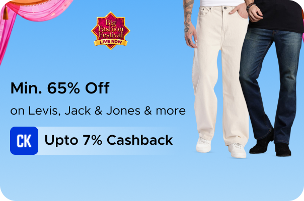 Min 65% Off on Levis, Jack & Jones & more + Upto 7% Cashback